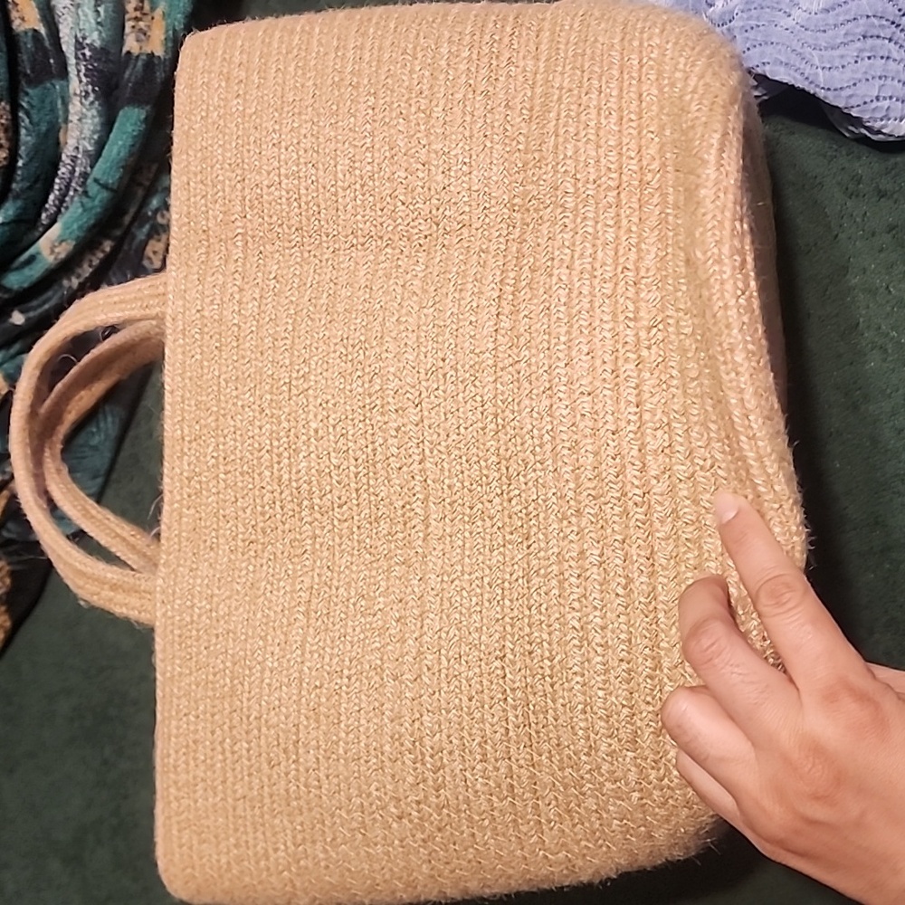 handle woven Jute Beach bag